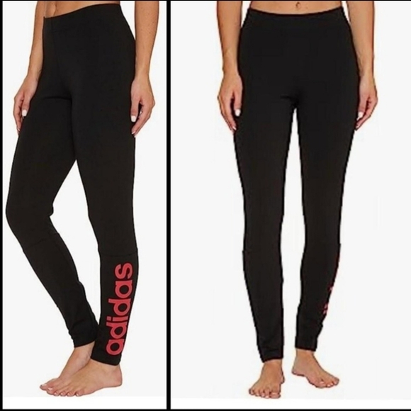adidas Pants - Women Adidas black leggings Size XSmall, with red-orange logo
